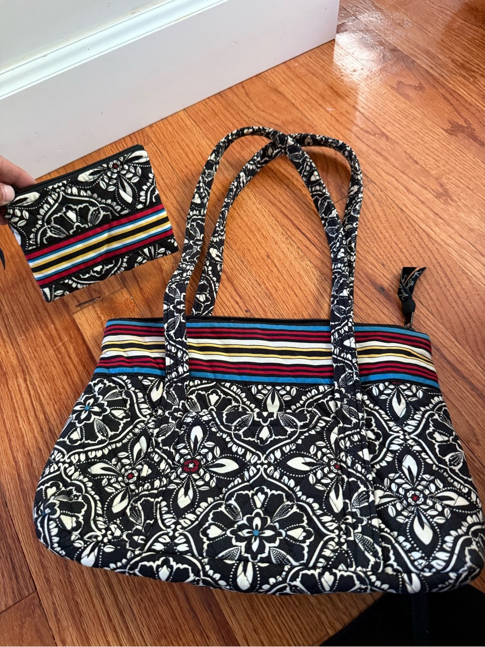 Vera Bradley Barcelona Tote bag purse and matching wallet set